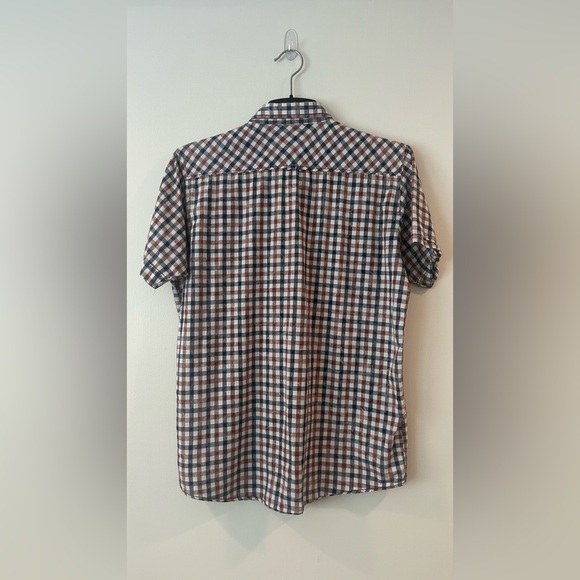 Men’s casual button down, made by Age of Wisdom. Medium. Brown/tan/cream - Picture 2 of 2